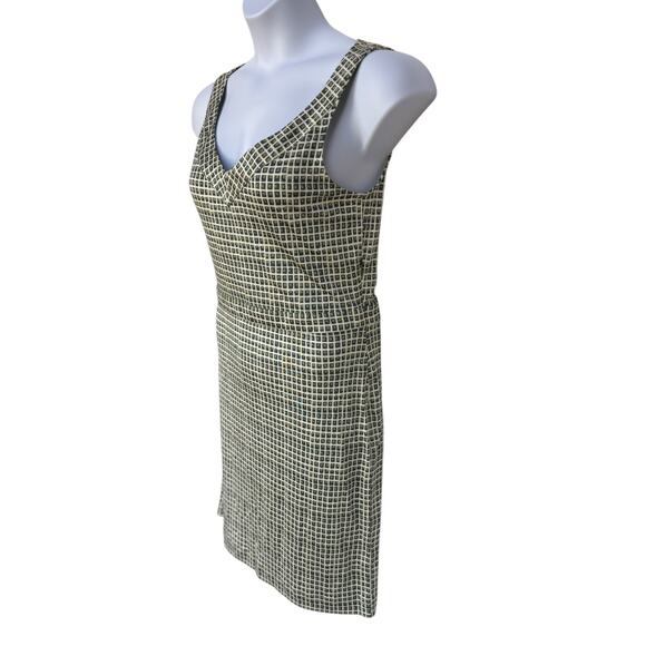 Tory Burch Green and Cream Geometric Print Silk Sheath Dress size L - Picture 7 of 12